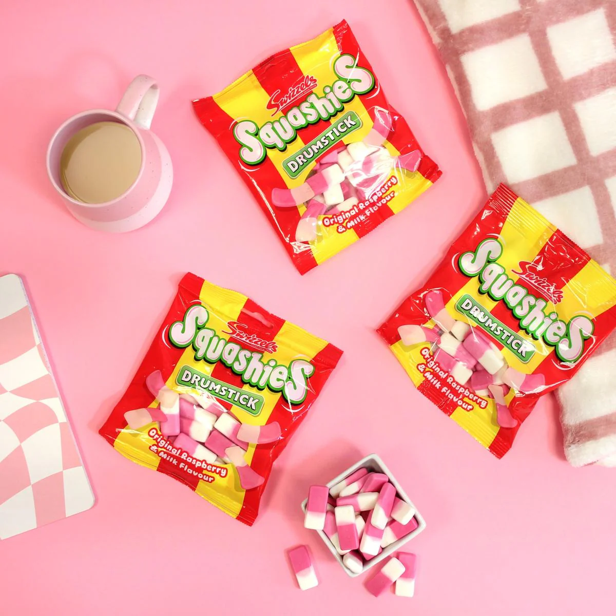 Squashies Original Milk & Raspberry Flavour Box 12 x 140g Bags - Image 3